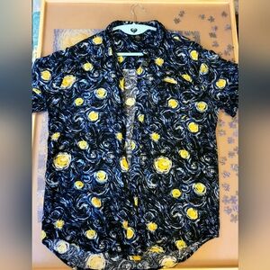 Hot Topic Starry Night Inspired Button Down